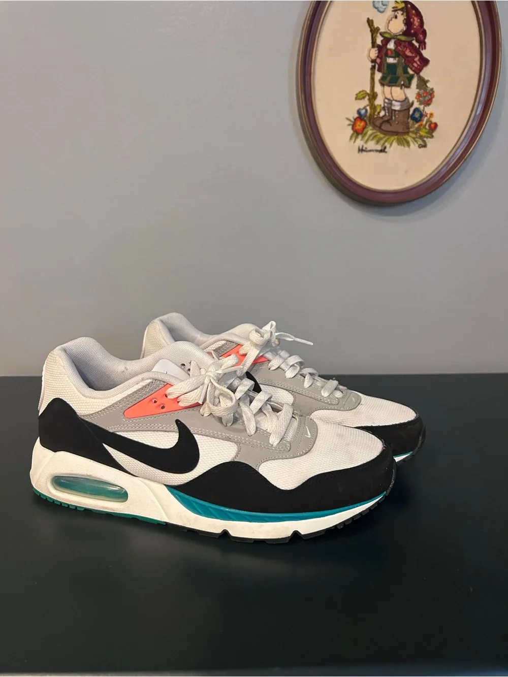 Nike Black White Teal Coral Air Max Style Sneakers